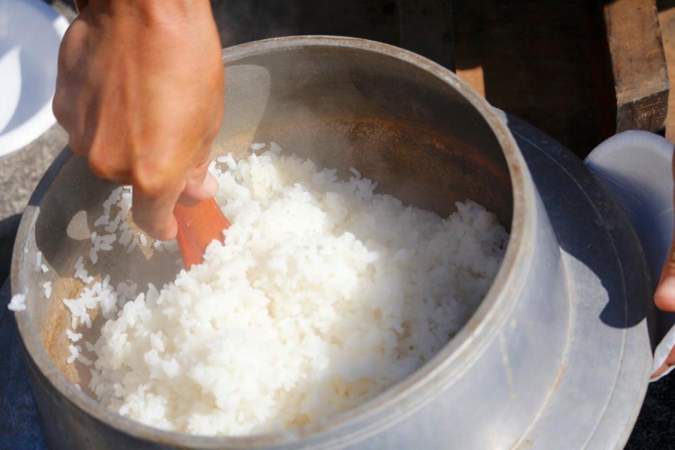 羽釜で炊いた大喜米